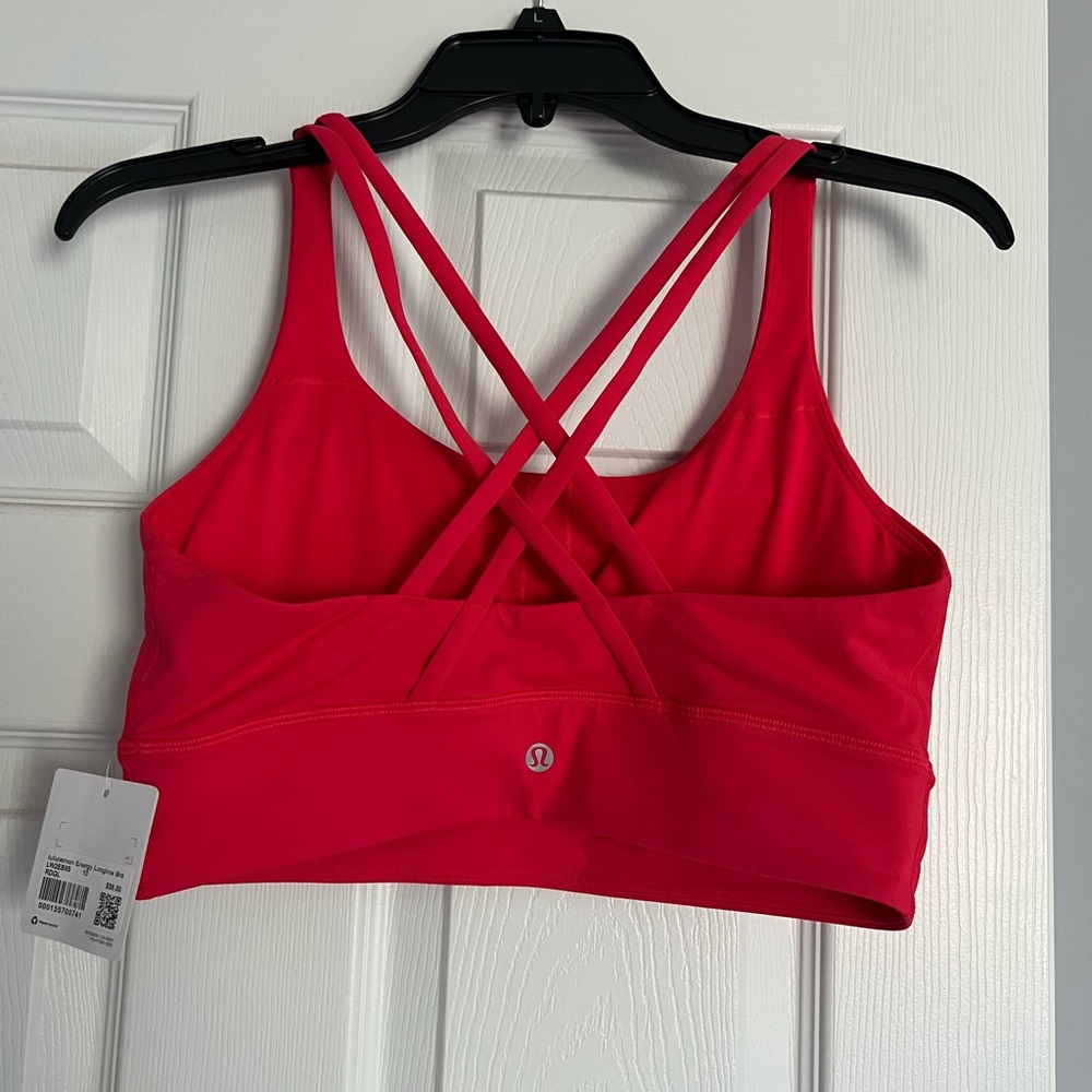 Lululemon NEW with tags, Athletica Pink Strappy Sports Bra, size 10.